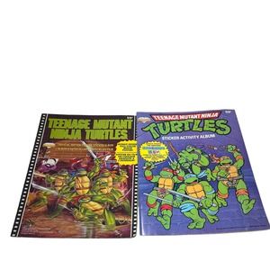 Vintage TMNT Sticker activity‎ albums with slide-o-scope lot